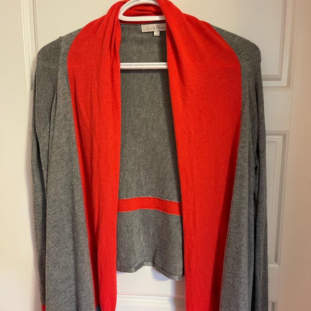 ❤️Costa Blanca❤️ Coral & Grey Cardigan